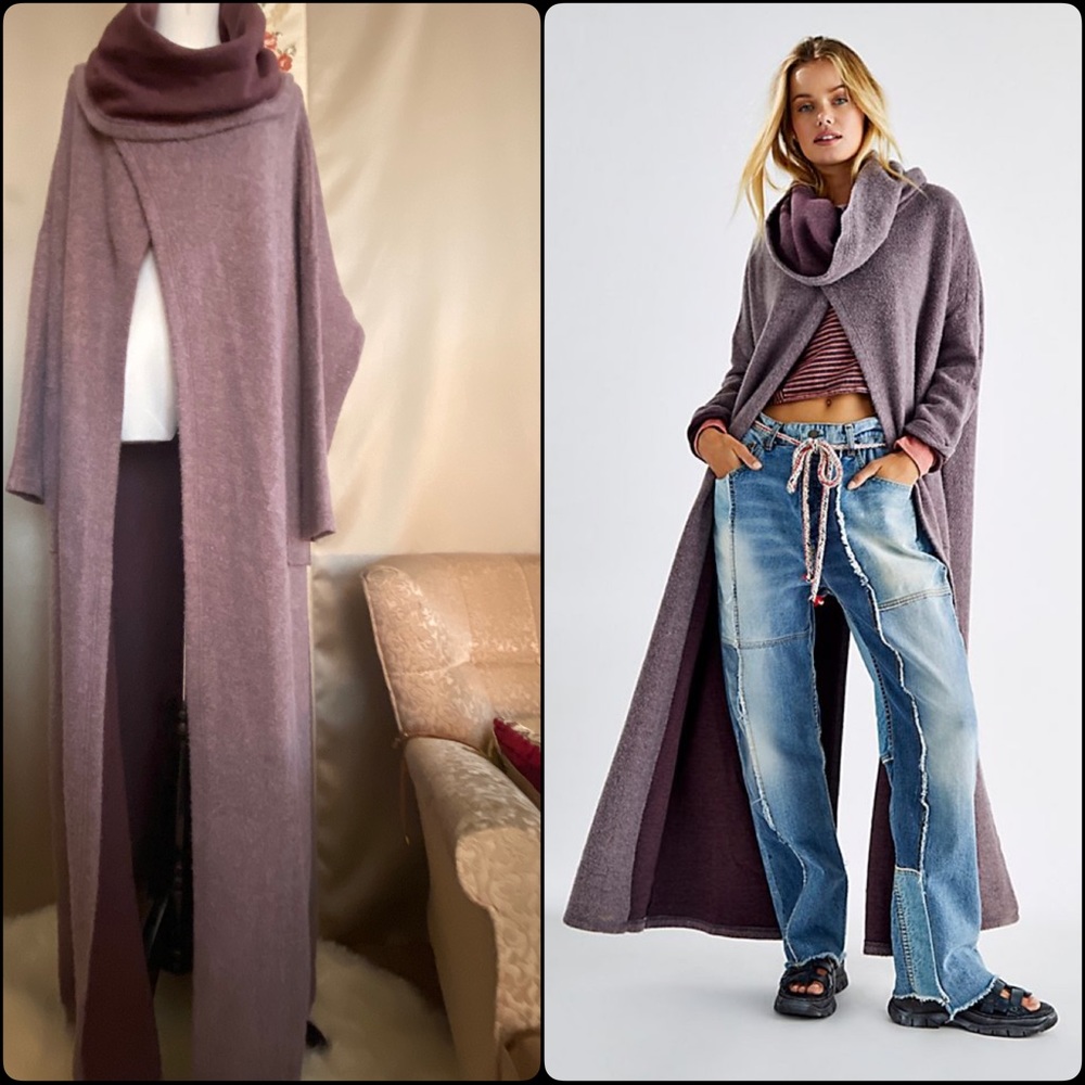 FREE PEOPLE ~ OMG Pullover ~ Hooded Sweater Rare Color THUNDERCLAP Sz XS/S
